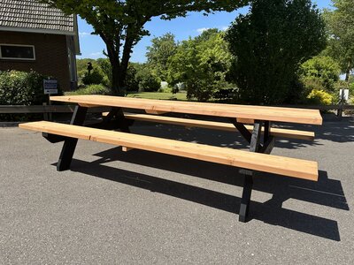 Douglas picknicktafel zwarte poten 2000 mm