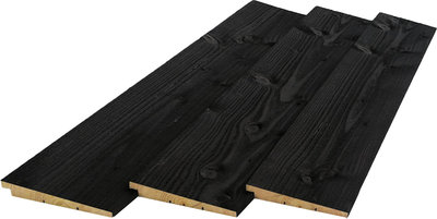 Planken 19 x 195 Zweeds rabat zwart gespoten diverse lengtes